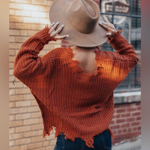 Miracle Distressed Knit Sweater size S/M - Picture 3 of 8